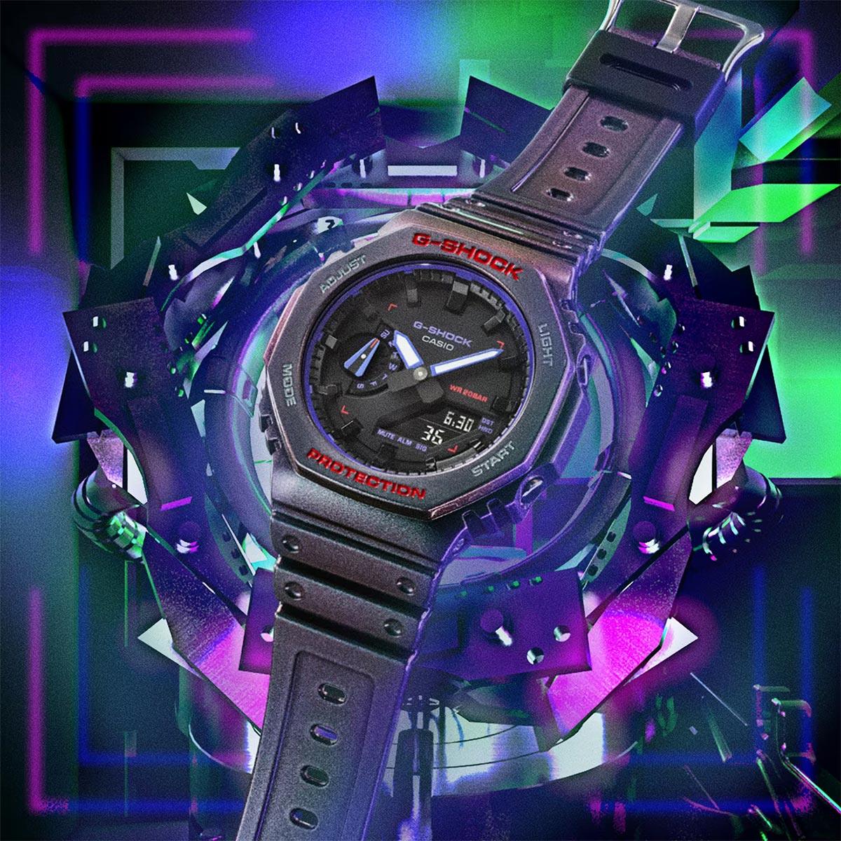 G-Shock Purple Green Polarised GA-2100AH-6A
