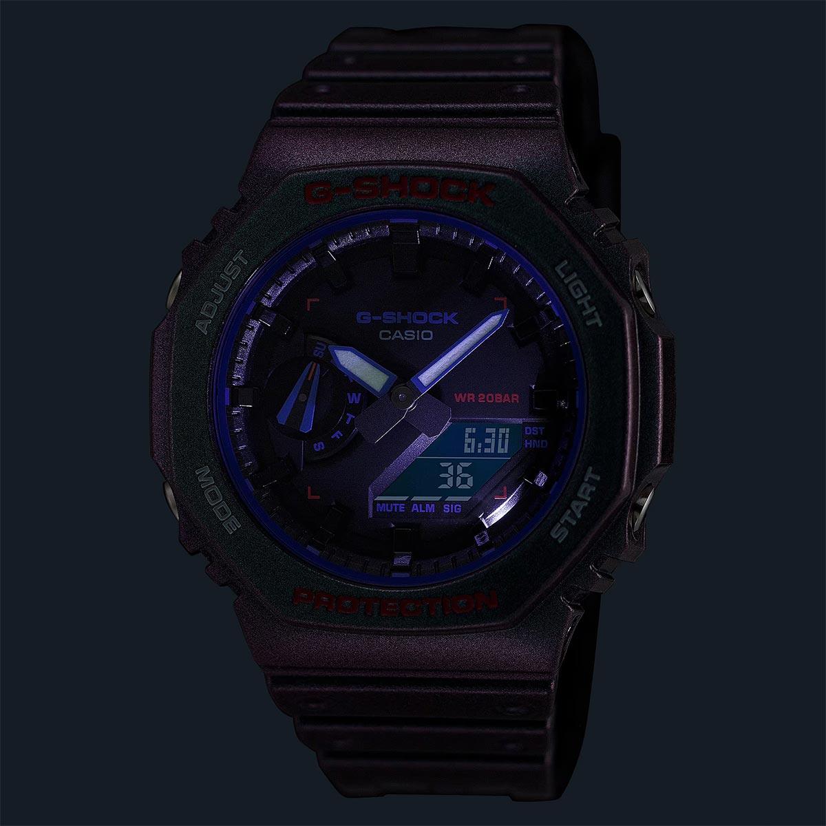 G-Shock Purple Green Polarised GA-2100AH-6A