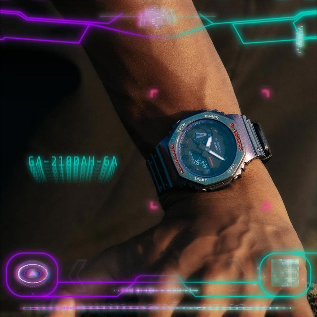 G-Shock Purple Green Polarised GA-2100AH-6A