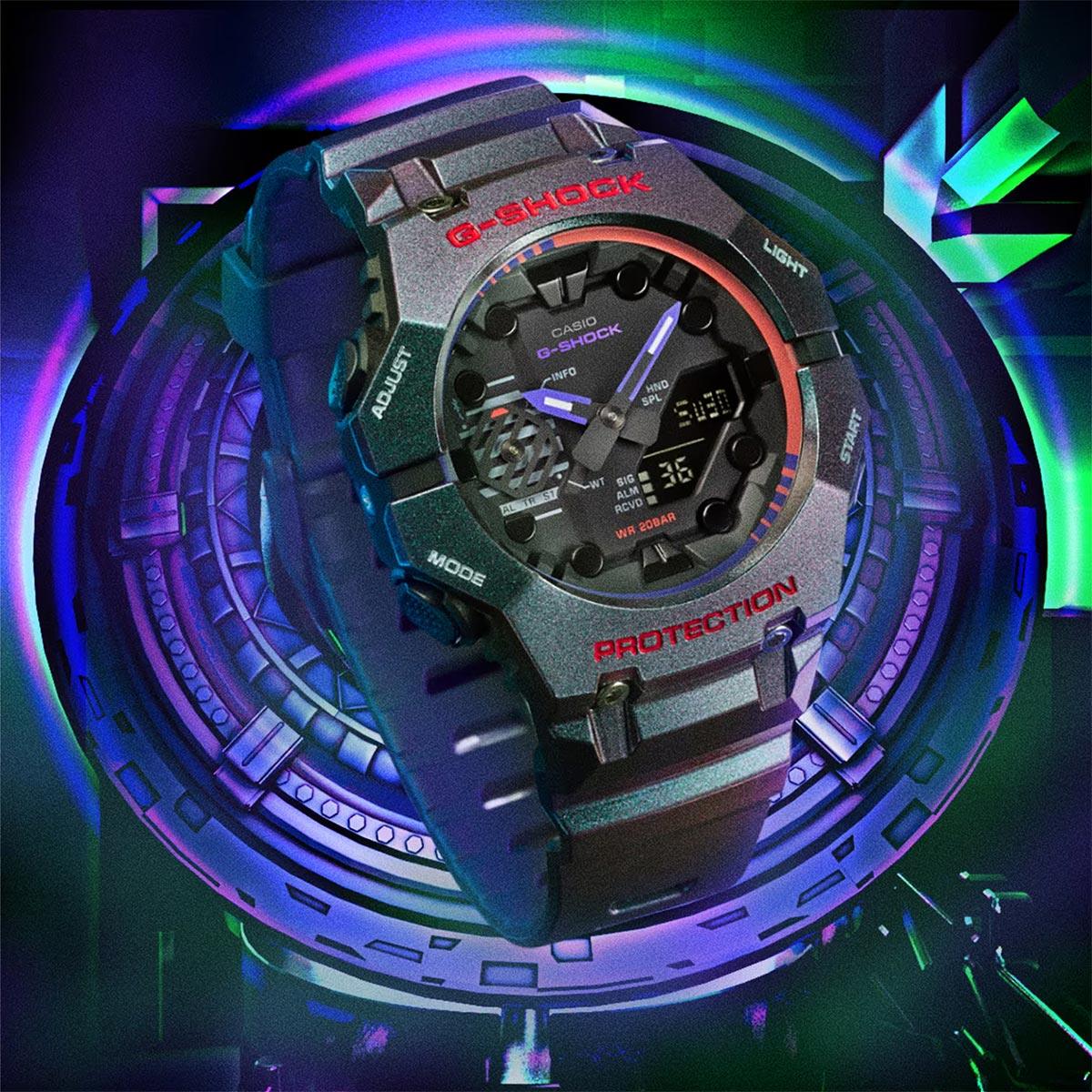 G-Shock Purple Green Polarised GA-B001AH-6A