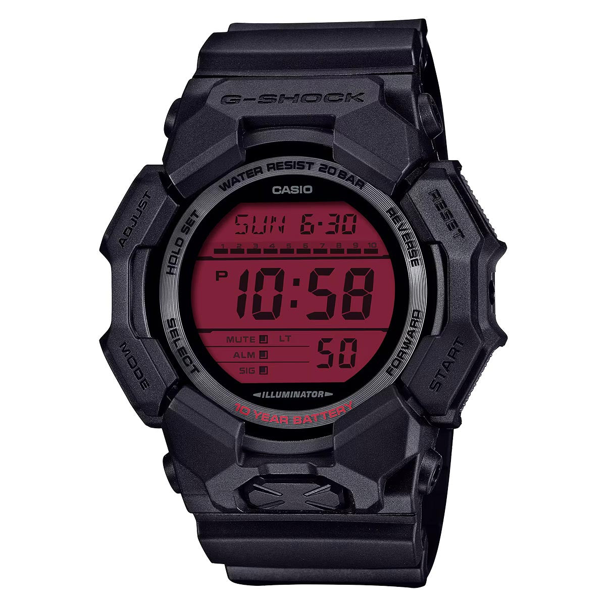 G-Shock Black & Bold Red GD-010BBR-1